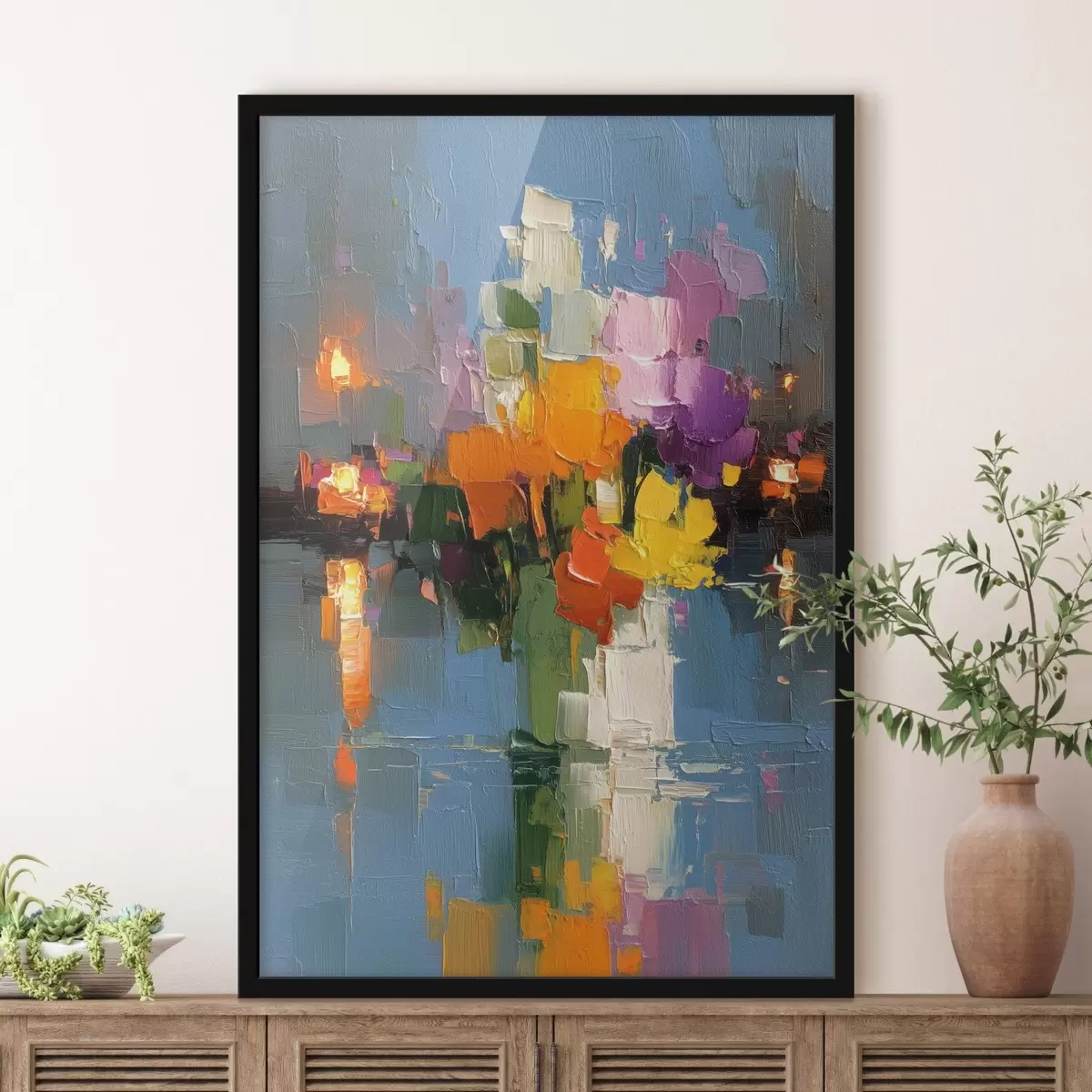 Poster Městská abstrakce: odraz světla ve vodě f45243