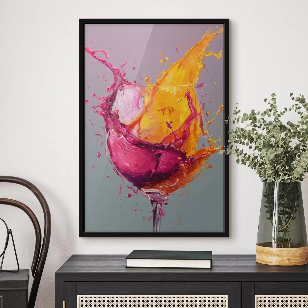 Poster Color splash: dynamická abstrakce ve skle f45244