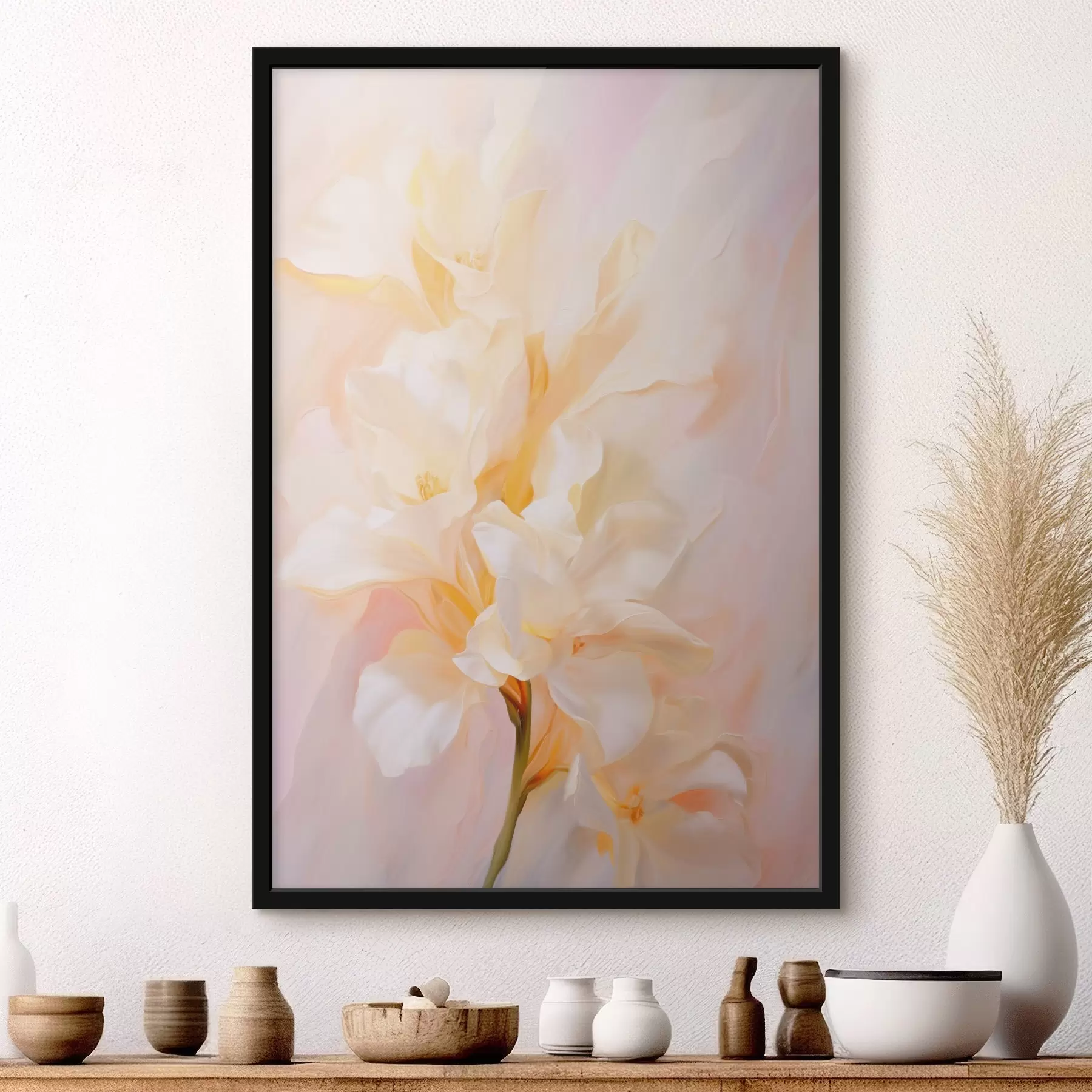 Fototapet Květinový květ: abstraktní skica ve světlých tónech f45257