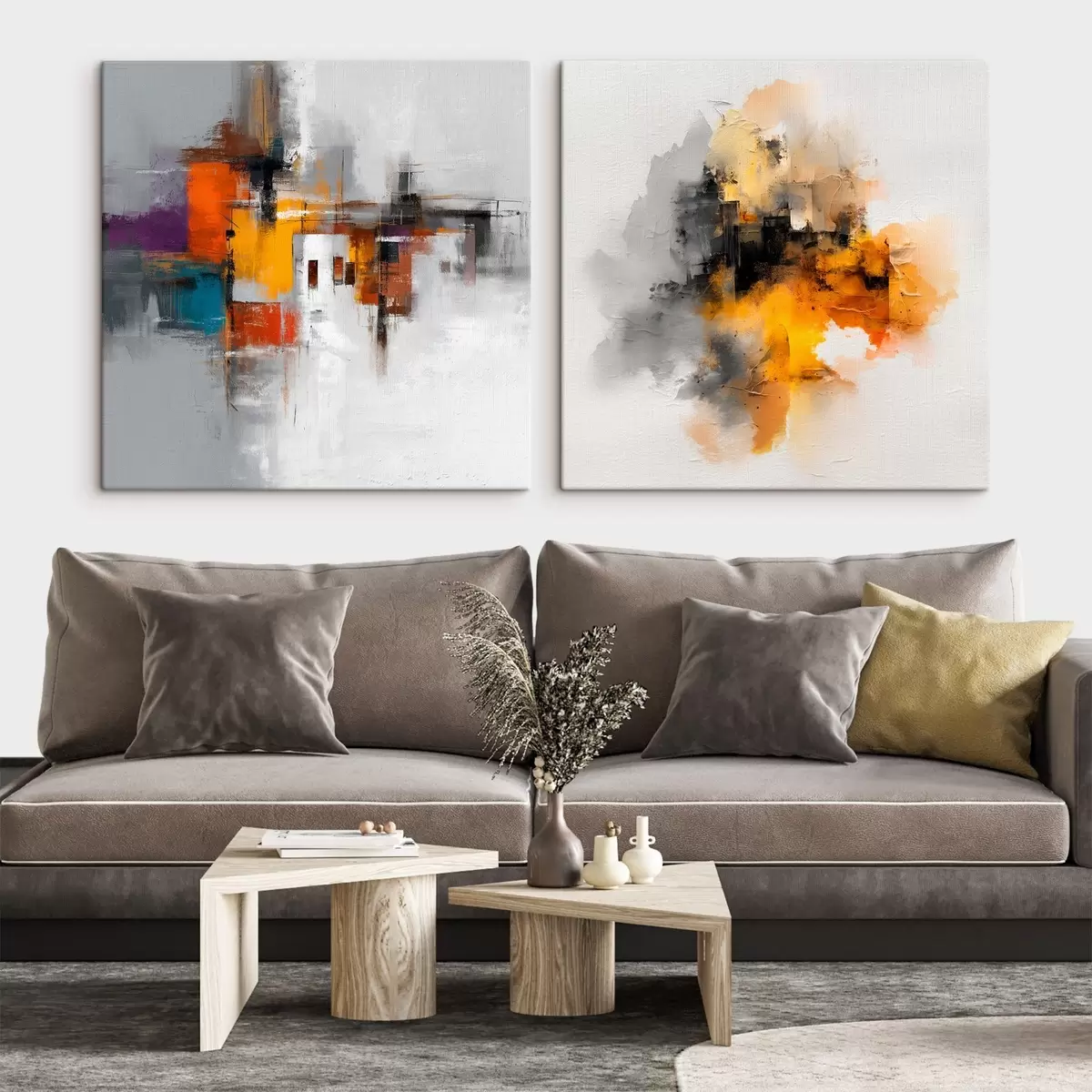 Obraz Expresivní město: umělecká kompozice s kontrastními barvami Č. m00566