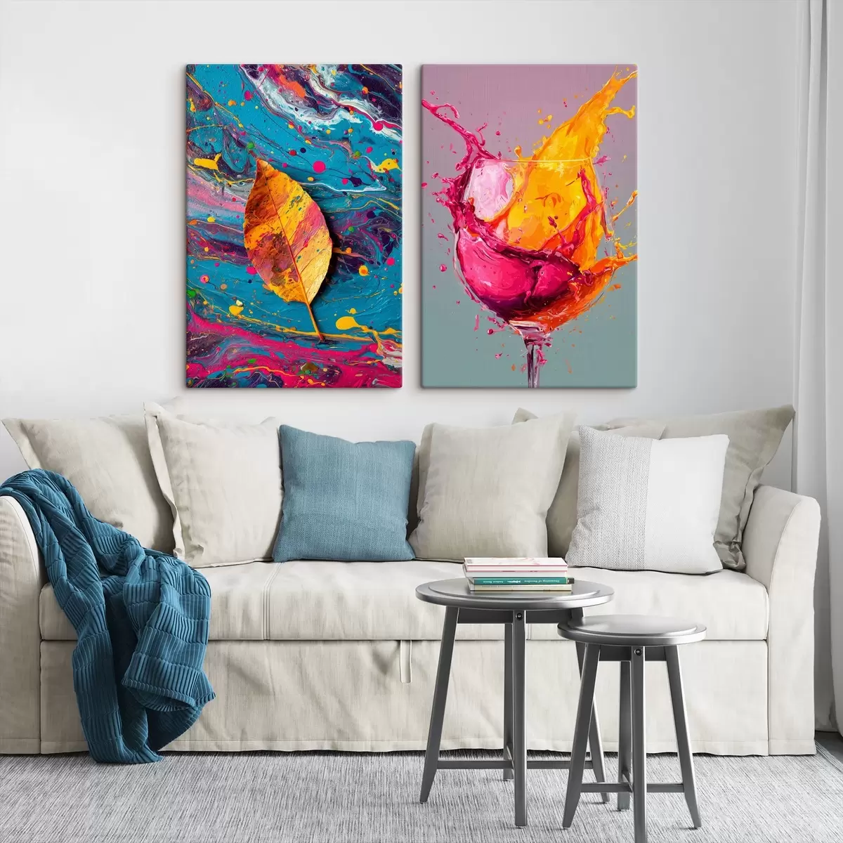 Obraz Expresivní abstrakce s prvky přírody a nápojů Č. m00570