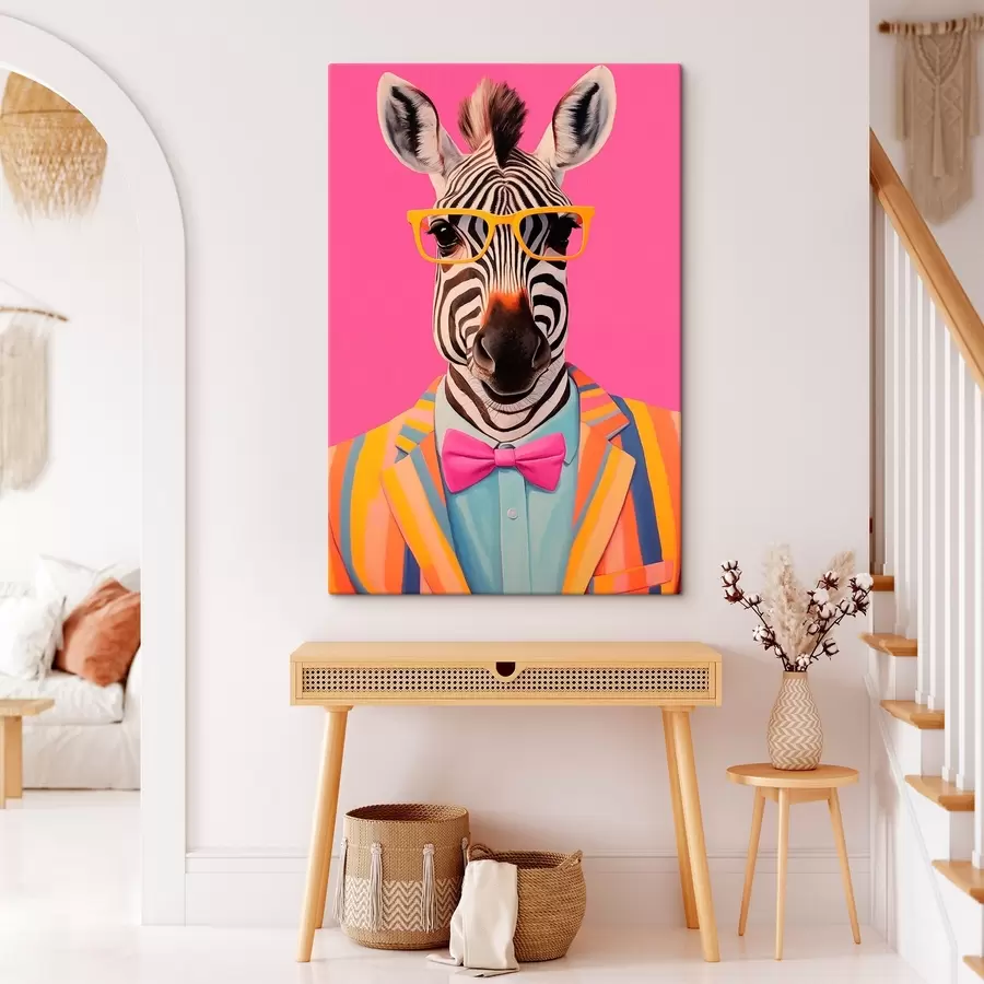 Obraz Zebra v obleku a brýlích Č. s45307