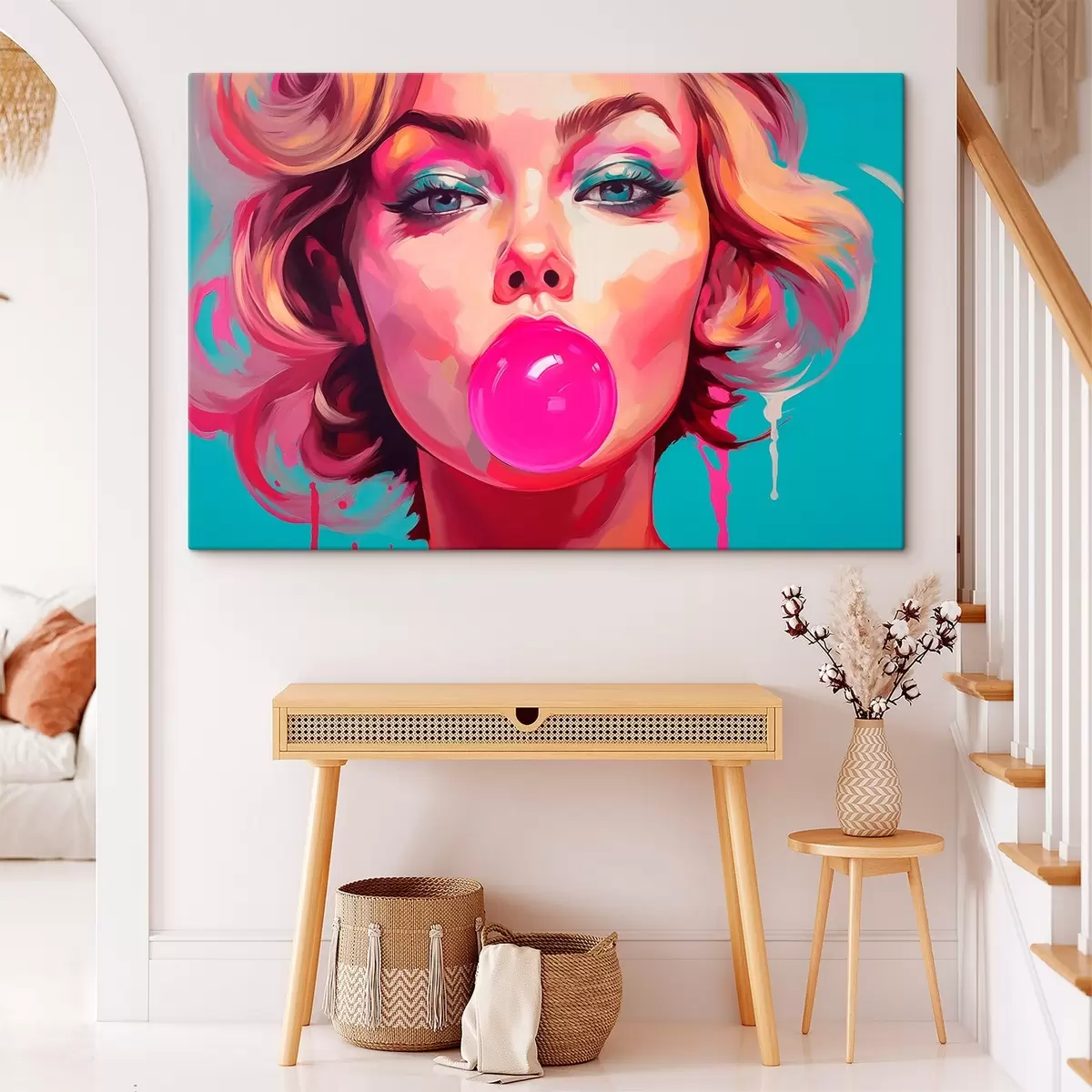 Obraz Dívka s růžovou žvýkačkou Č. s45321