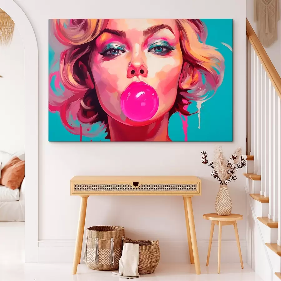 Obraz Dívka s růžovou žvýkačkou Č. s45321