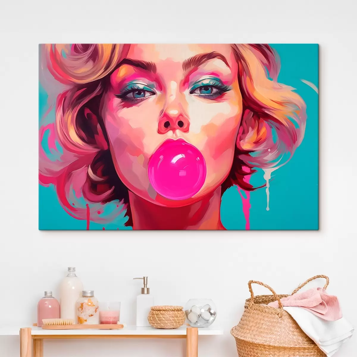 Obraz Dívka s růžovou žvýkačkou Č. s45321
