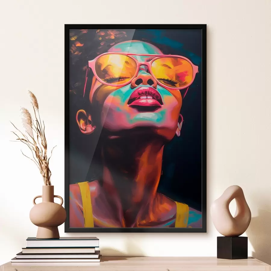 Fototapet Žena se žlutými brýlemi f45311