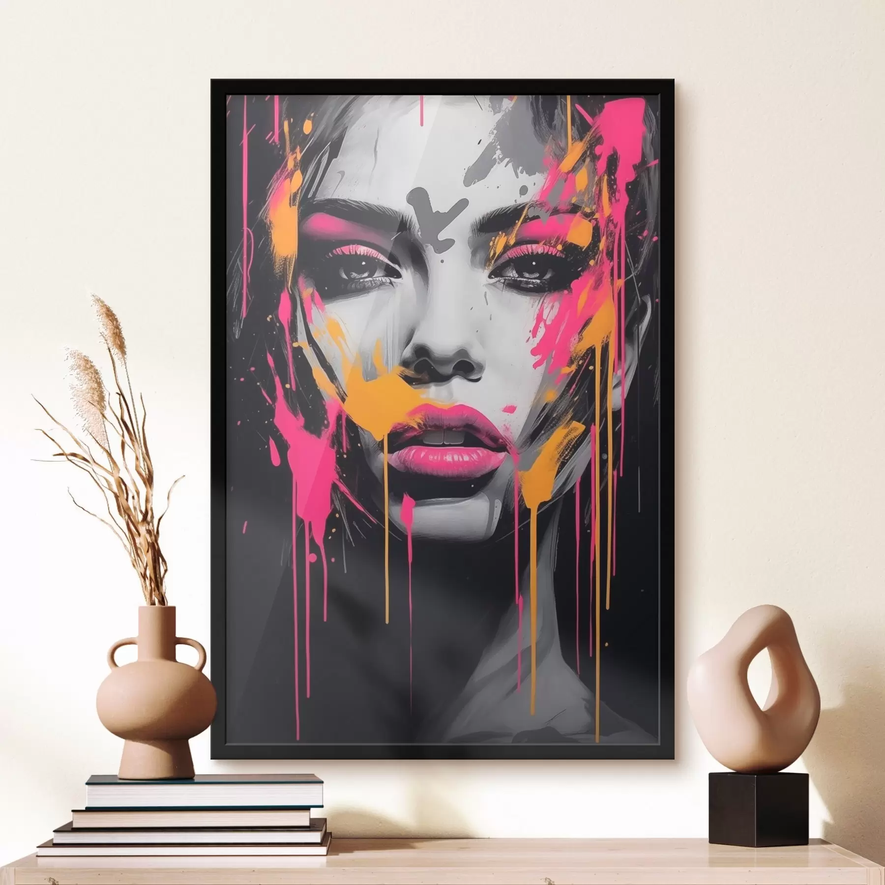 Fototapet Ženský portrét s barvami f45318