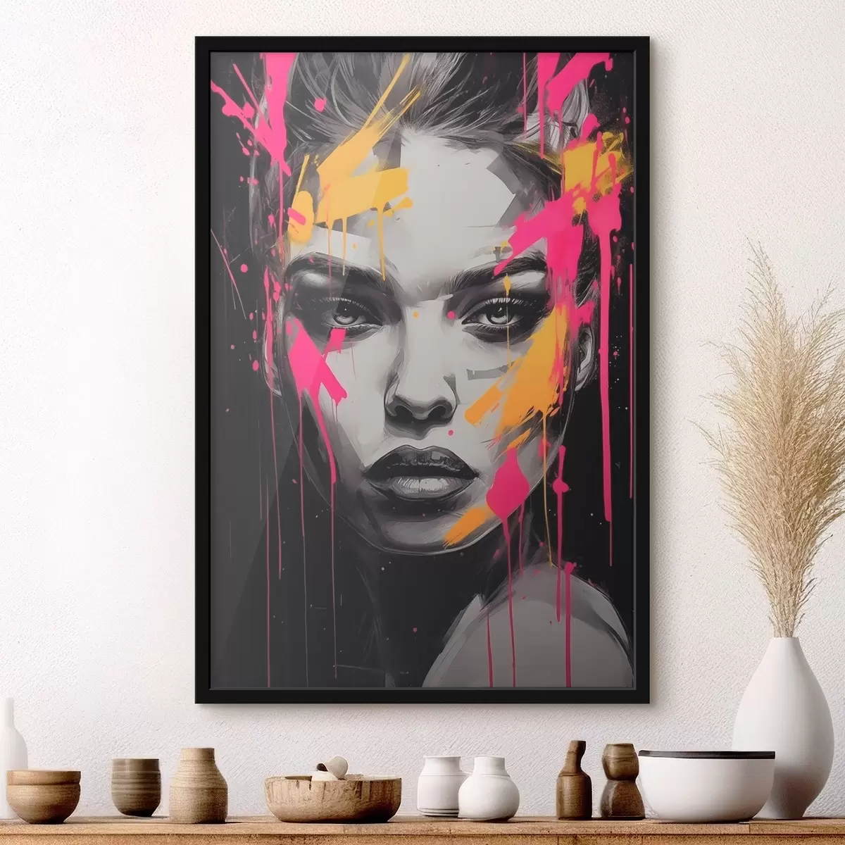 Poster Černobílý ženský portrét f45319