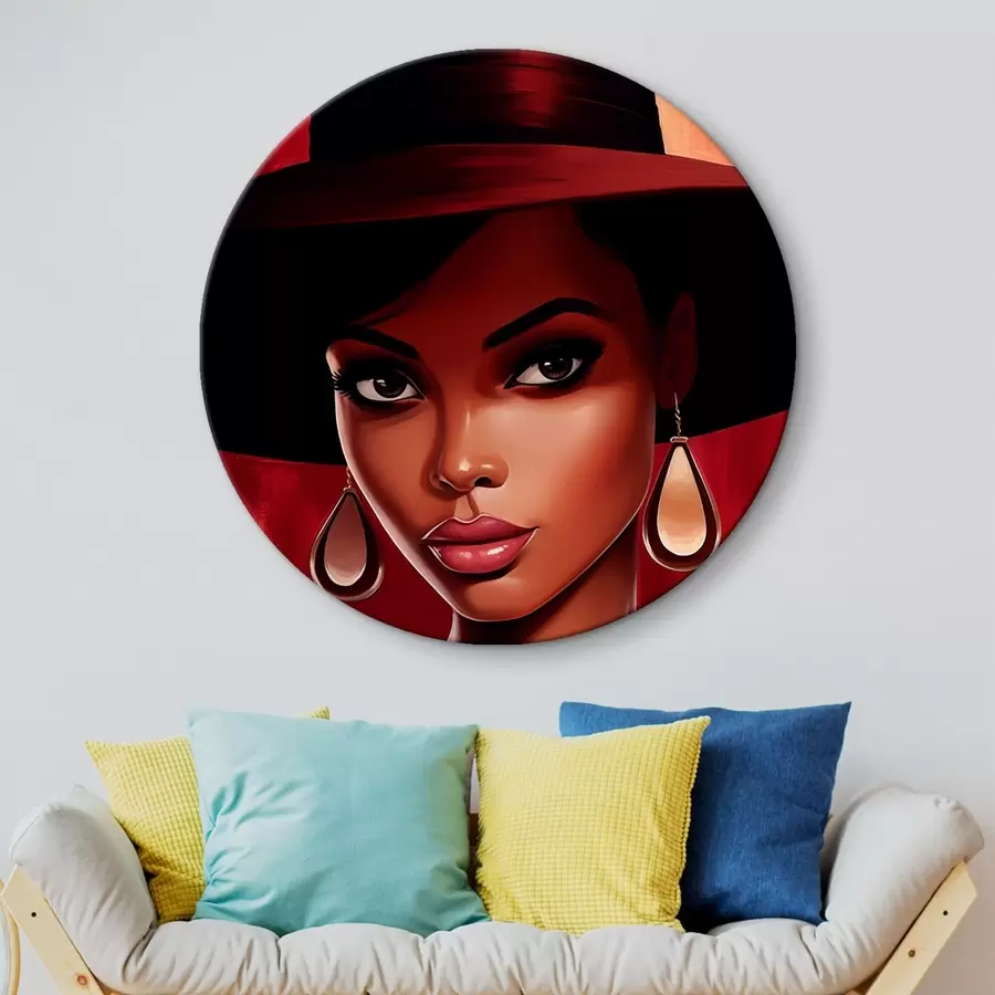 Obraz Žena v klobouku s náušnicemi Č. r45322