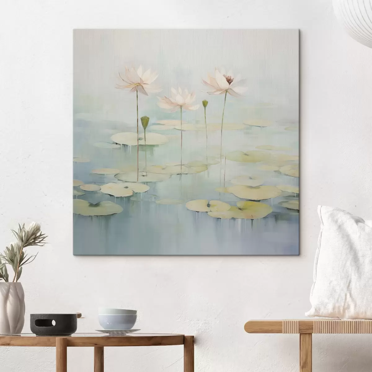 Obraz Lotosové listy a květy na rybníku Č. s45350