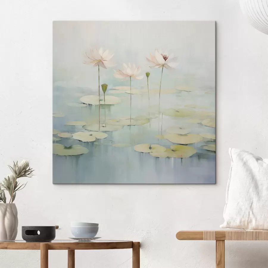 Obraz Lotosové listy a květy na rybníku Č. s45350