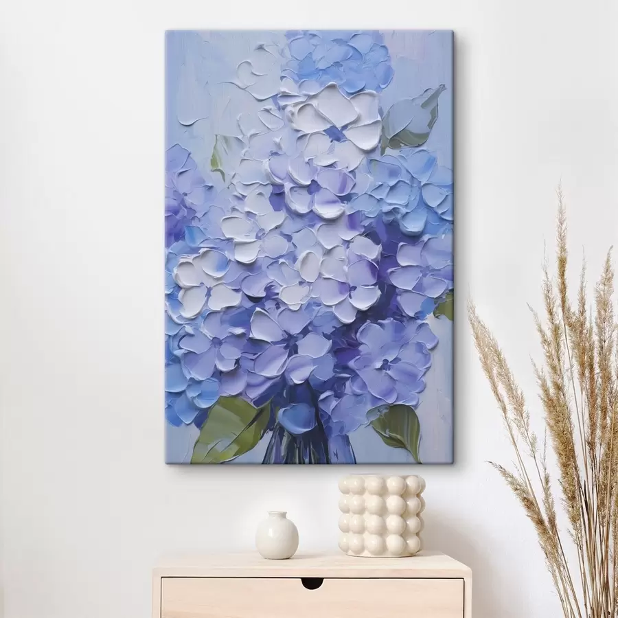 Obraz Kytice hortenzií imitující malbu Č. s45356