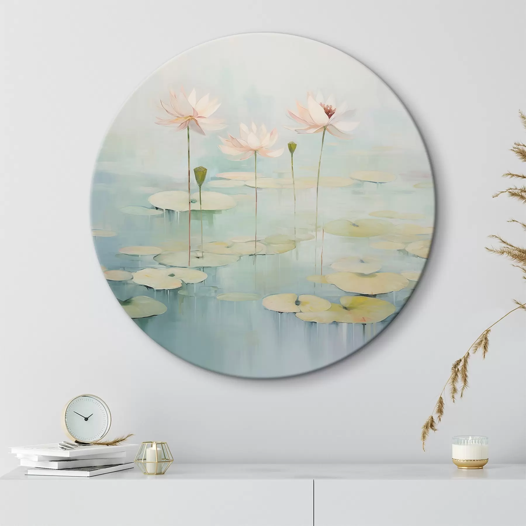 Obraz Lotosové listy a květy na rybníku Č. r45350