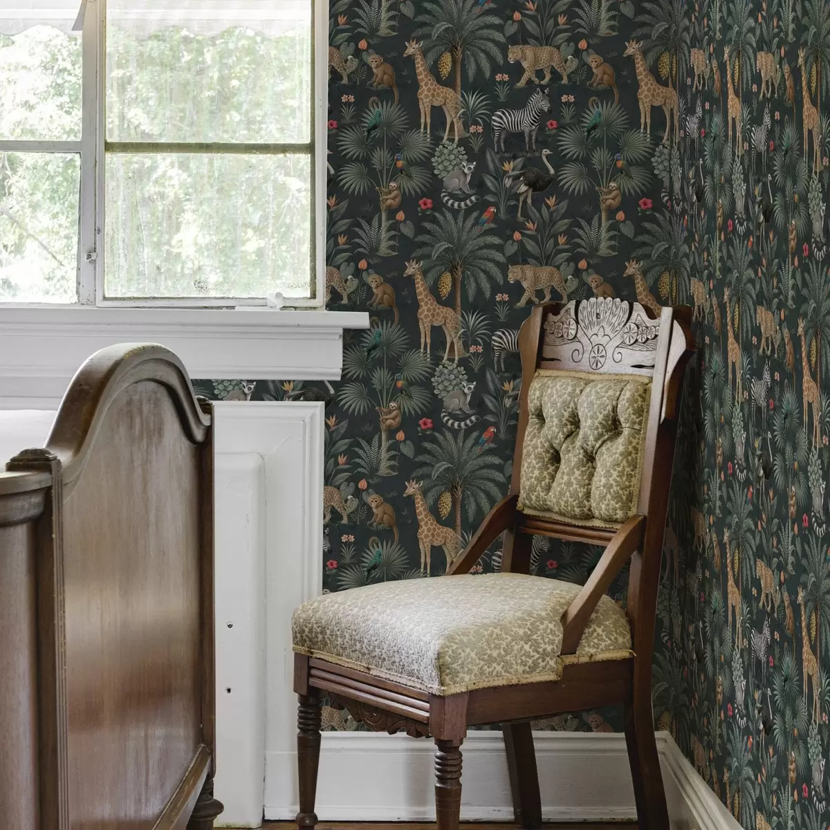 Tapety Realistická tropická zvířata mezi rostlinami a00427