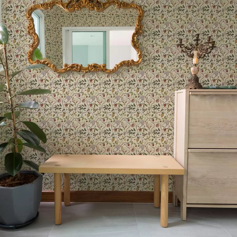 Fototapet Vzor ovoce s bobulemi, větvemi a květy a00428