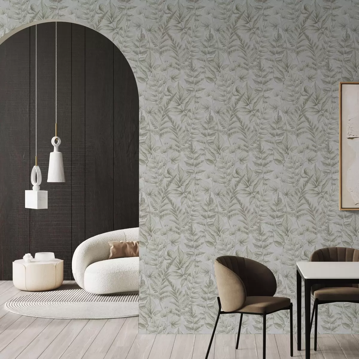 Tapety Jemné pastelové listy v akvarelovém botanickém stylu a00437