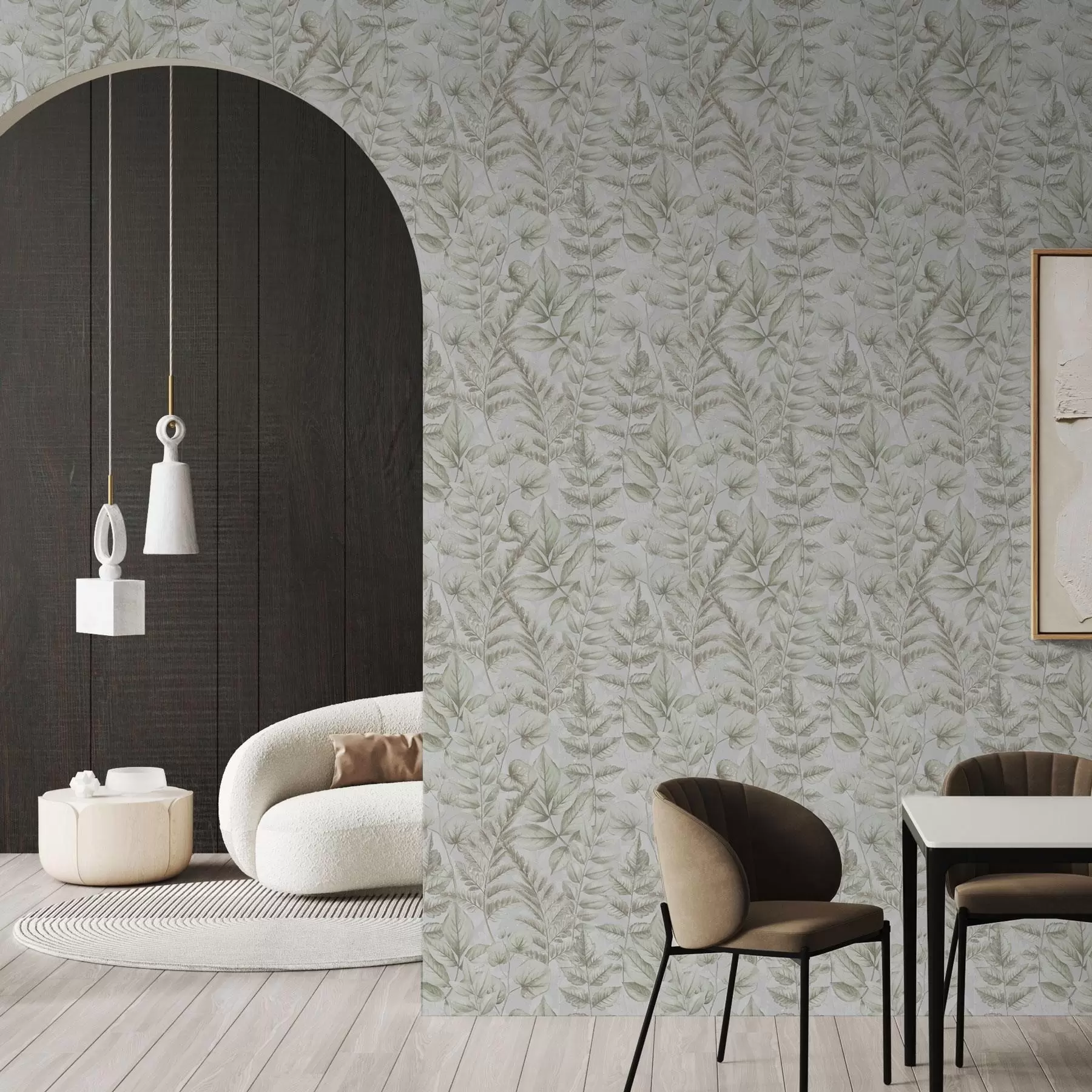 Fototapet Jemné pastelové listy v akvarelovém botanickém stylu a00437