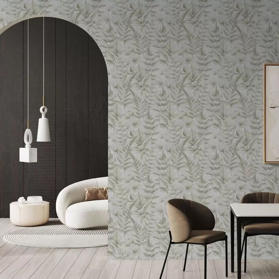 Fototapet Jemné pastelové listy v akvarelovém botanickém stylu a00437