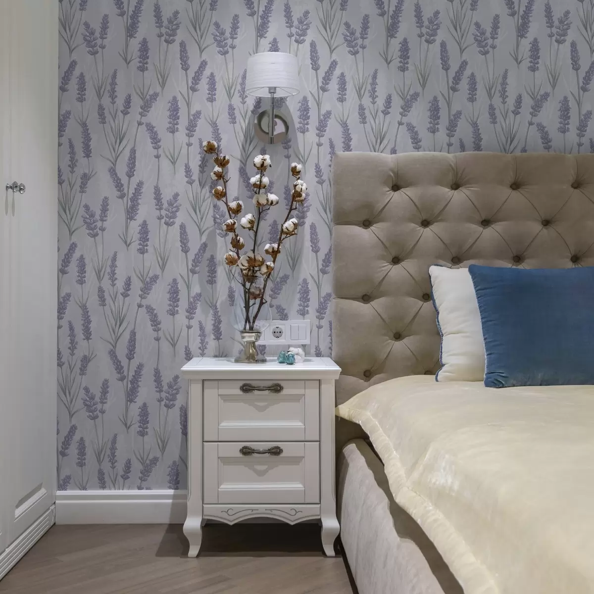 Tapety Větvičky levandule v bledě fialové akvarelové paletě a00447