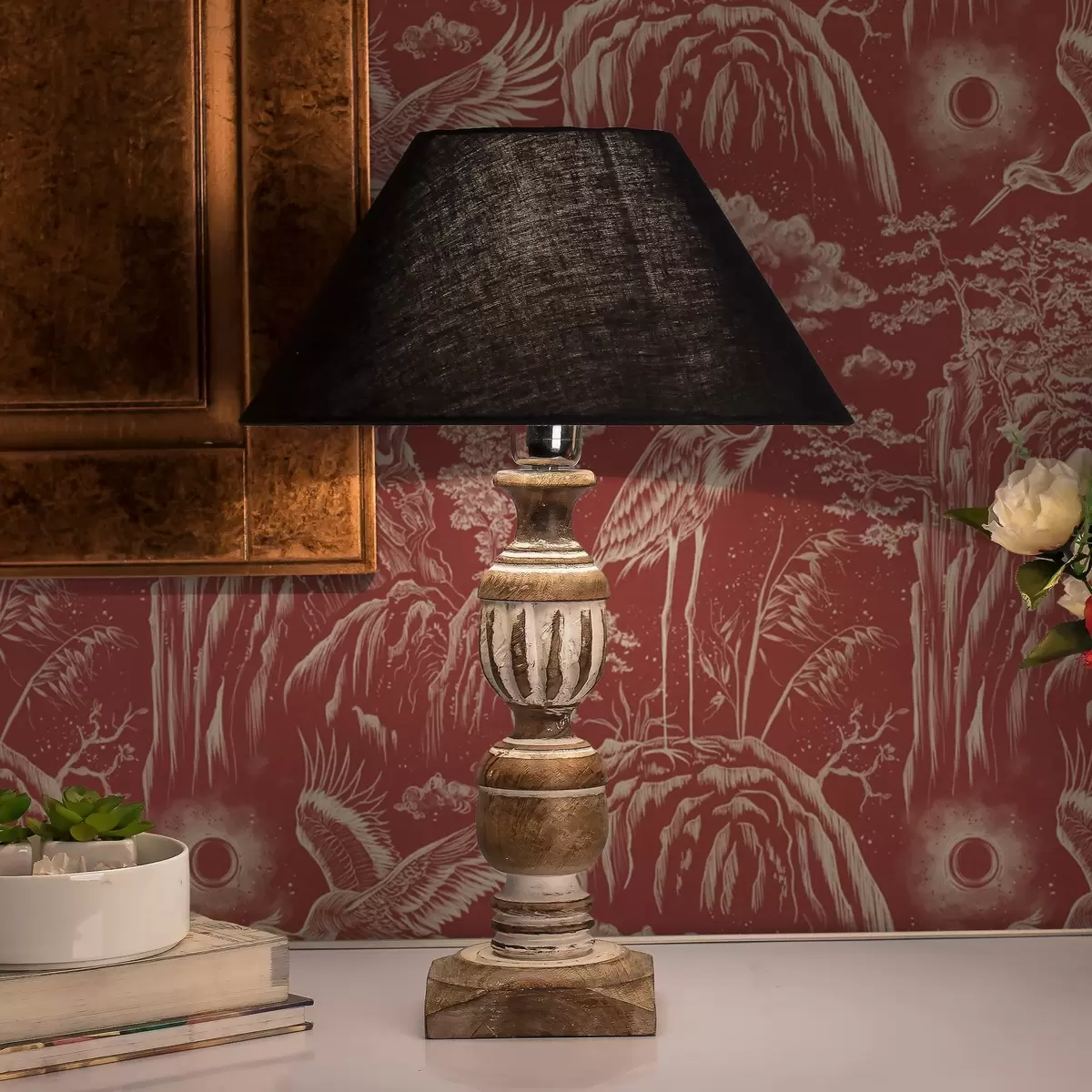 Tapety Volavky, hory a mraky ve stylu japonské rytiny a00458