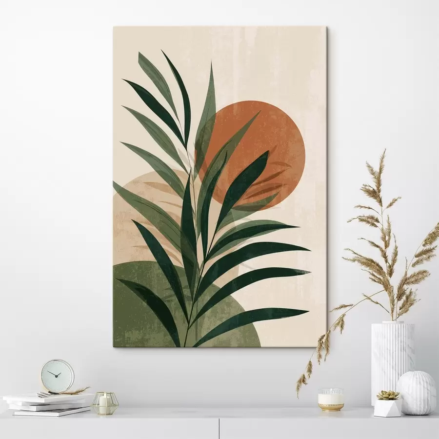 Obraz Zelené listy a západ slunce Č. s45394