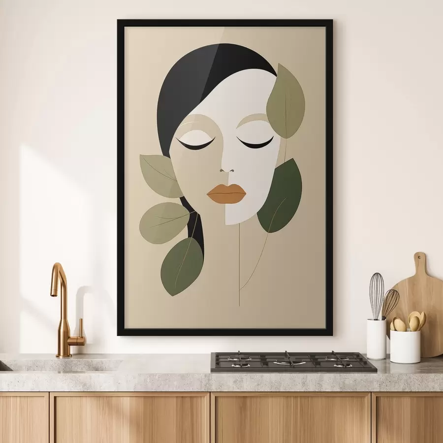 Fototapet Dívka s listy f45389