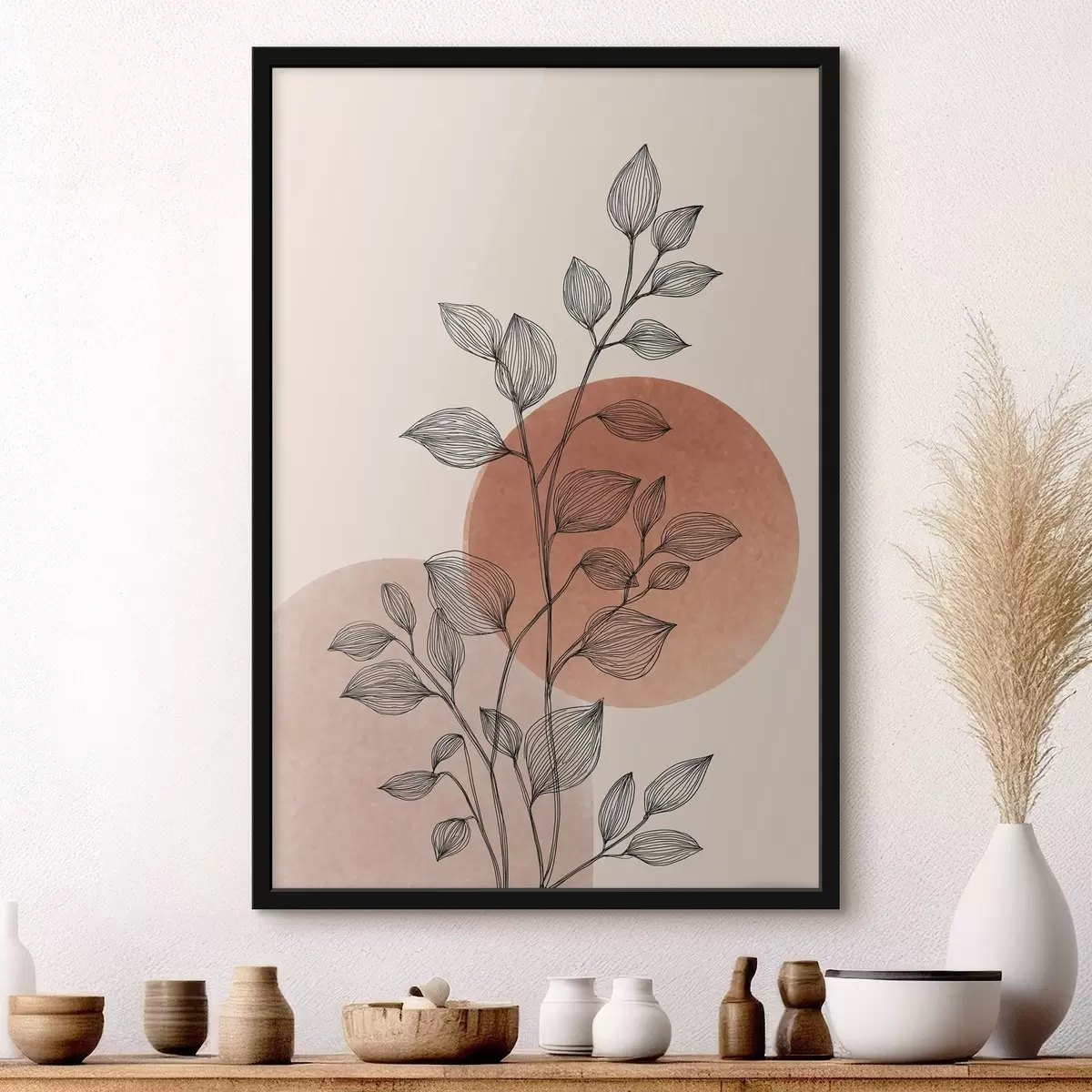 Poster Západ slunce a listy f45391