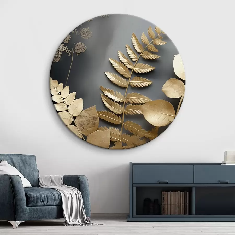 Obraz Větve eukalyptu a tropické listy na tmavém pozadí Č. r45333