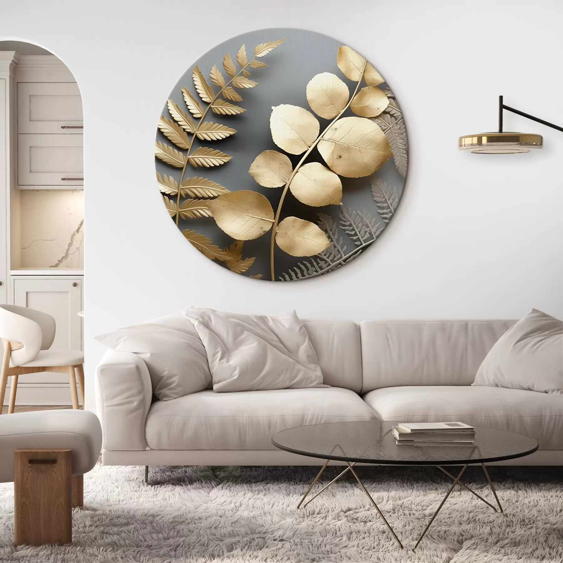 Obraz Větve kapradí a eukalyptu na tmavém pozadí Č. r45334