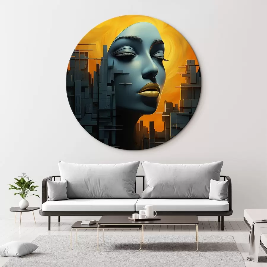 Obraz Lidé, dívčí tvář město na abstraktním pozadí Č. r45342