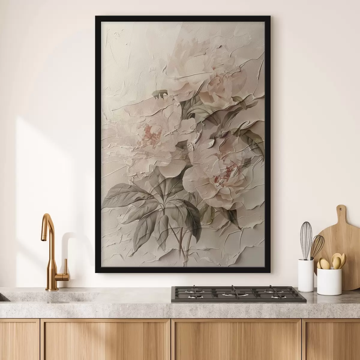 Poster Svěží kytice pivoněk v akvarelovém stylu na světlém pozadí f45336