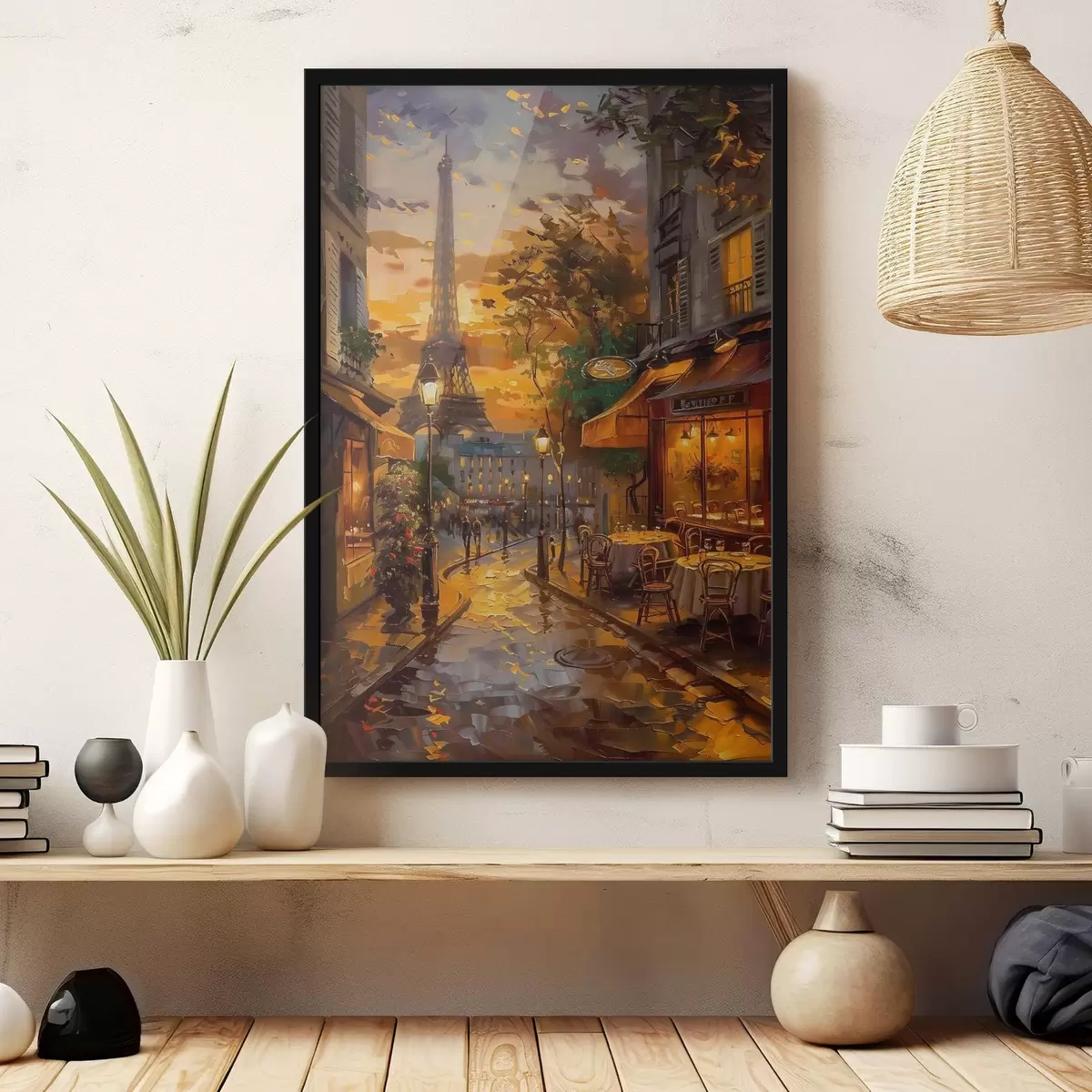 Poster Ulice v Paříži, efekt olejomalby f45340