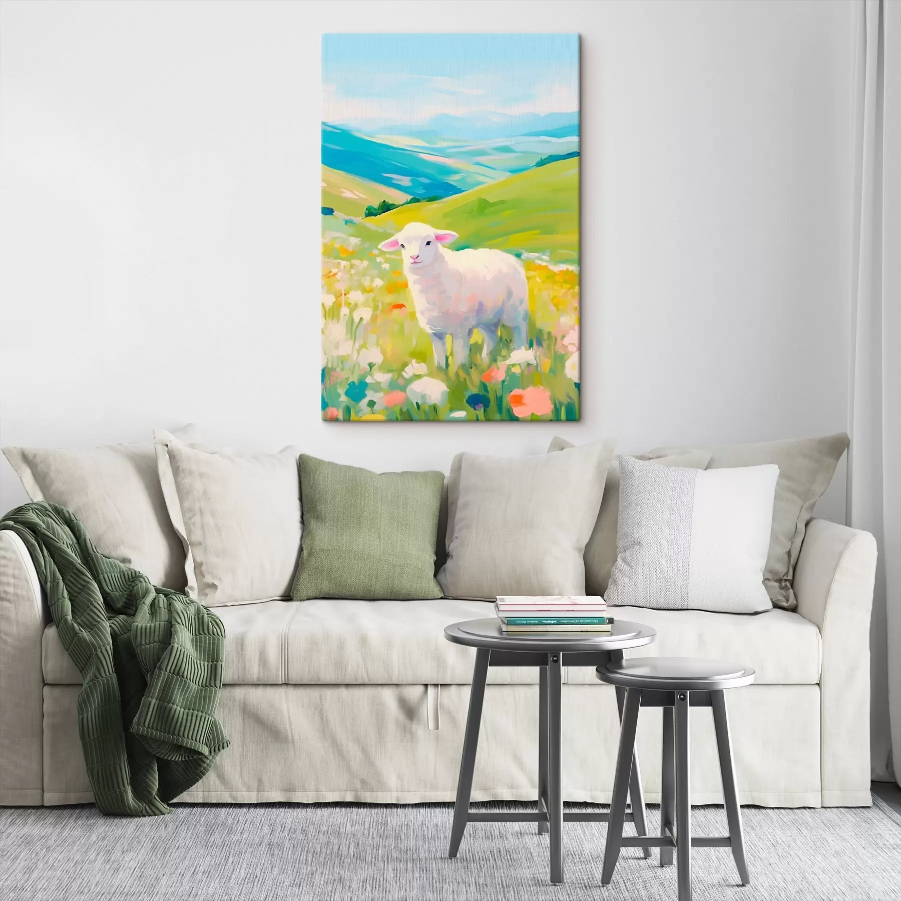 Obraz Jehně v květinovém poli Č. s45426