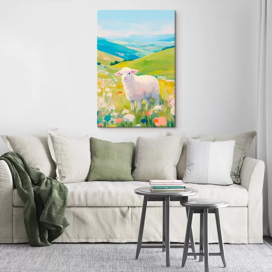 Obraz Jehně v květinovém poli Č. s45426
