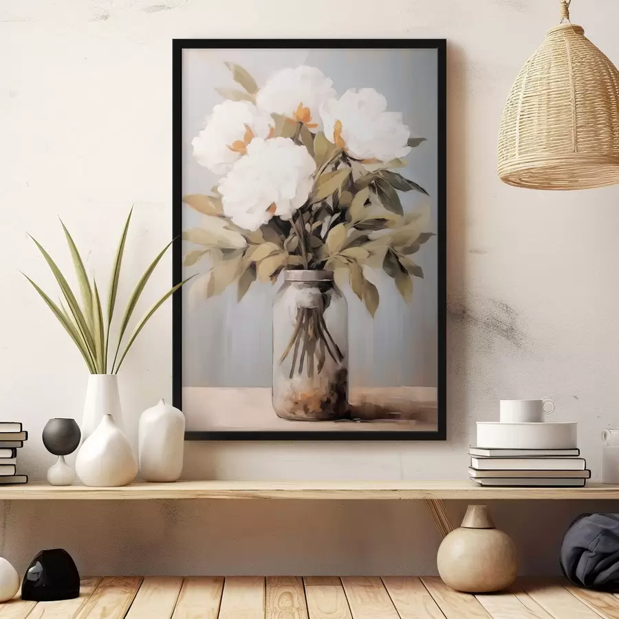 Fototapet Kytice pivoněk ve váze f45422