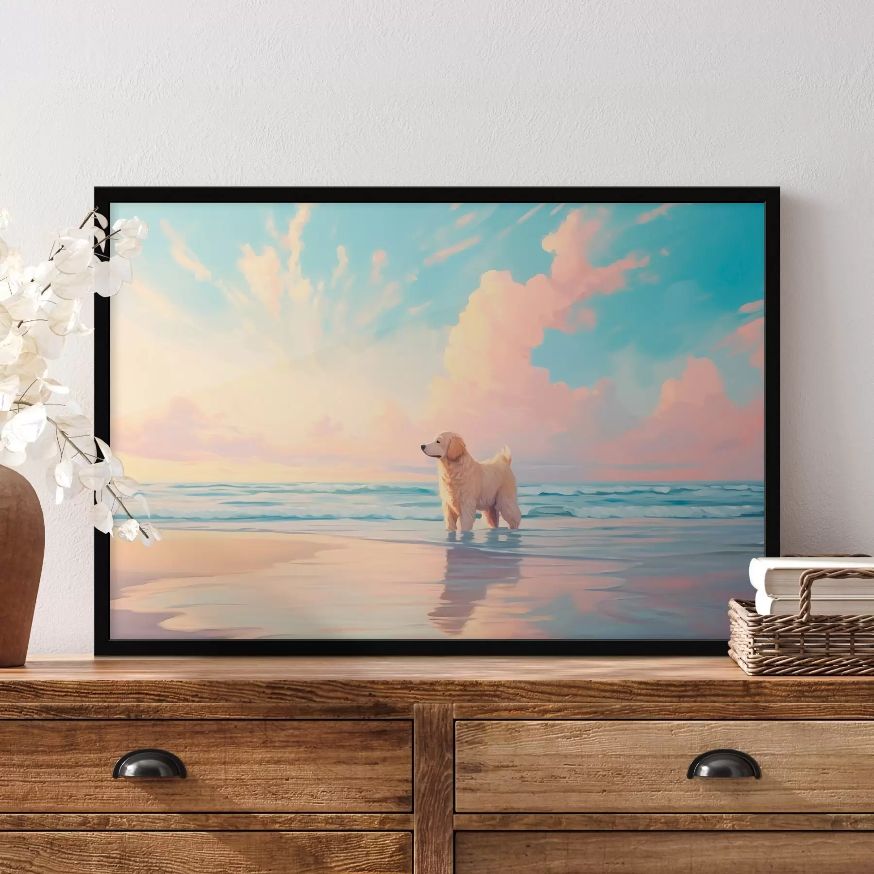 Fototapet Retriever na pobřeží f45425