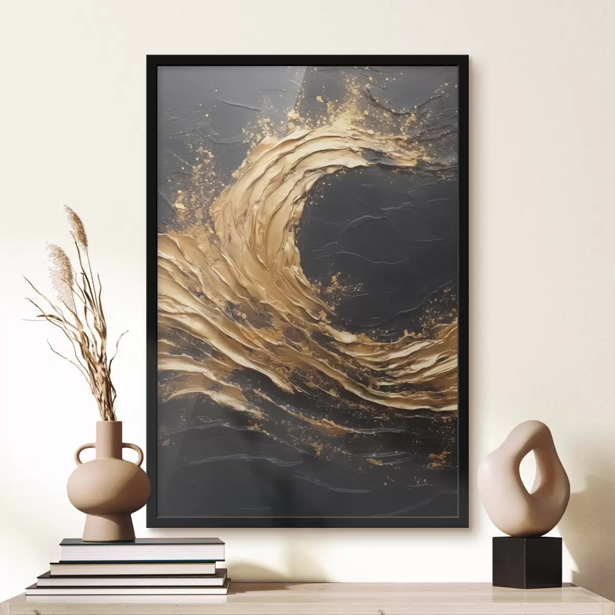 Poster Abstraktní vlna v oranžových tónech f45441