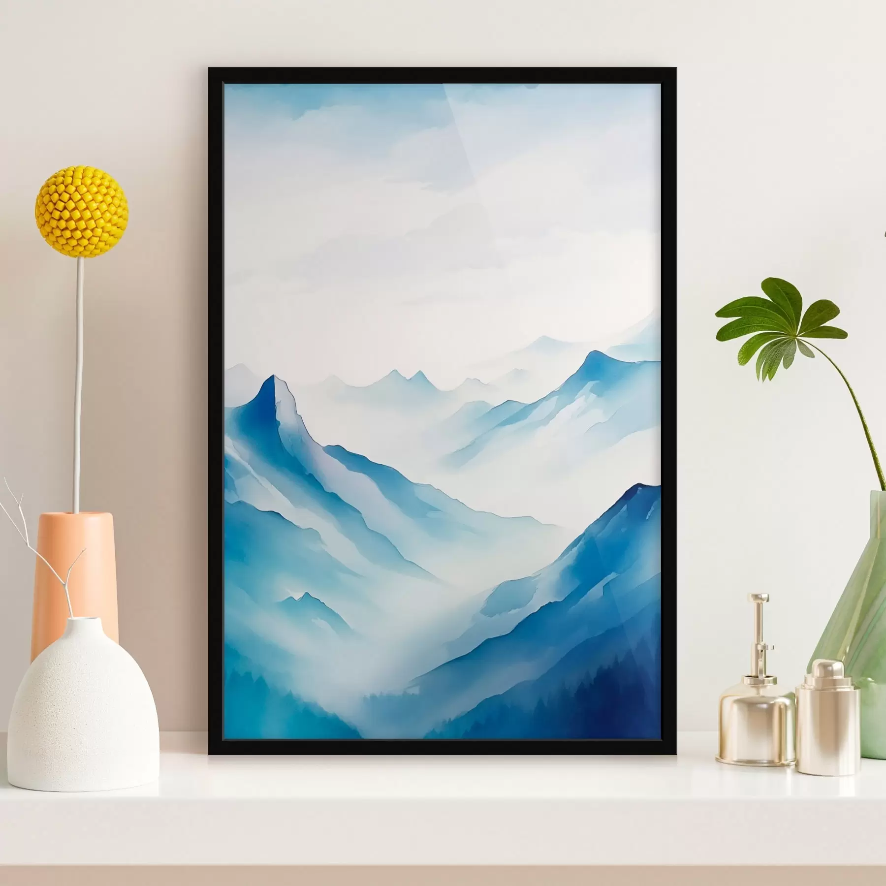 Fototapet Pohoří v mlze Geometrie f45445