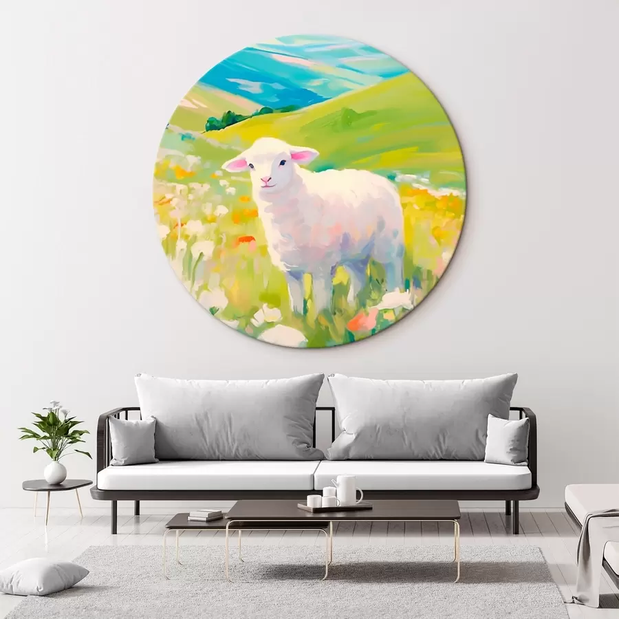 Obraz Jehně v květinovém poli Č. r45426