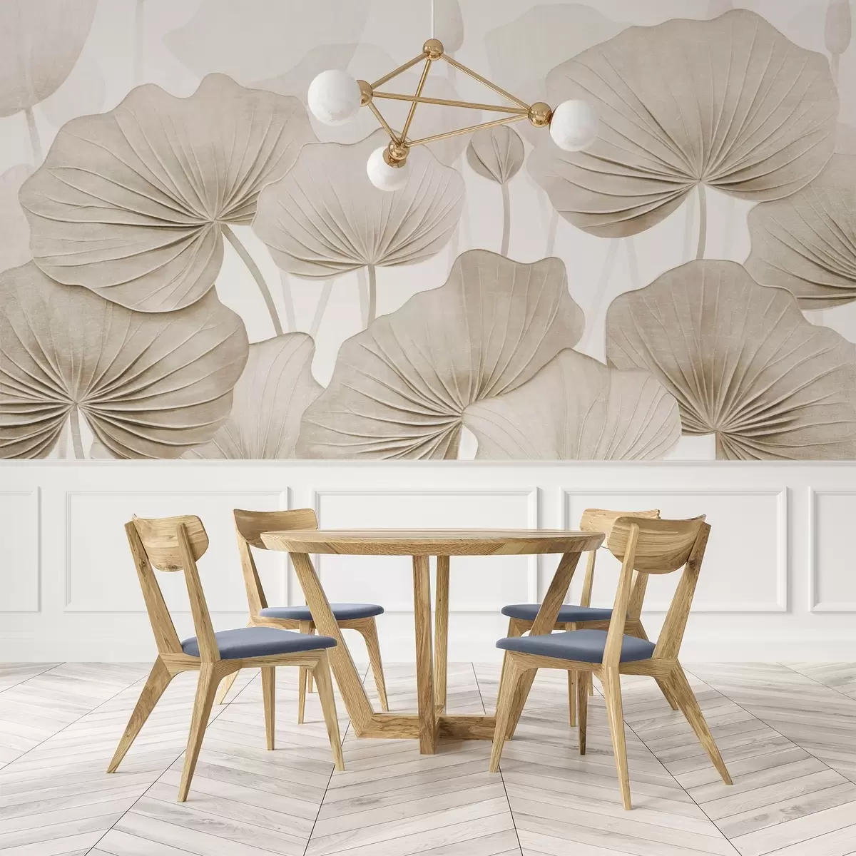 Fototapet Lotosové listy s imitací narušené textury w04412v1