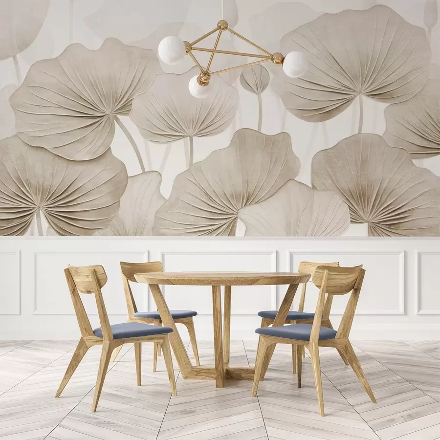 Fototapet Lotosové listy s imitací narušené textury w04412v1