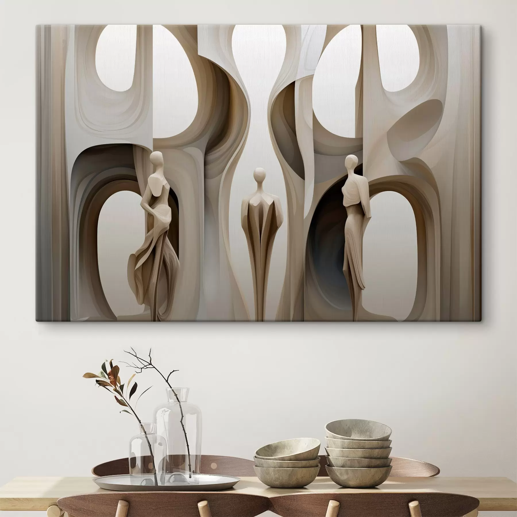 Fototapet Abstrakce se siluetami s45371