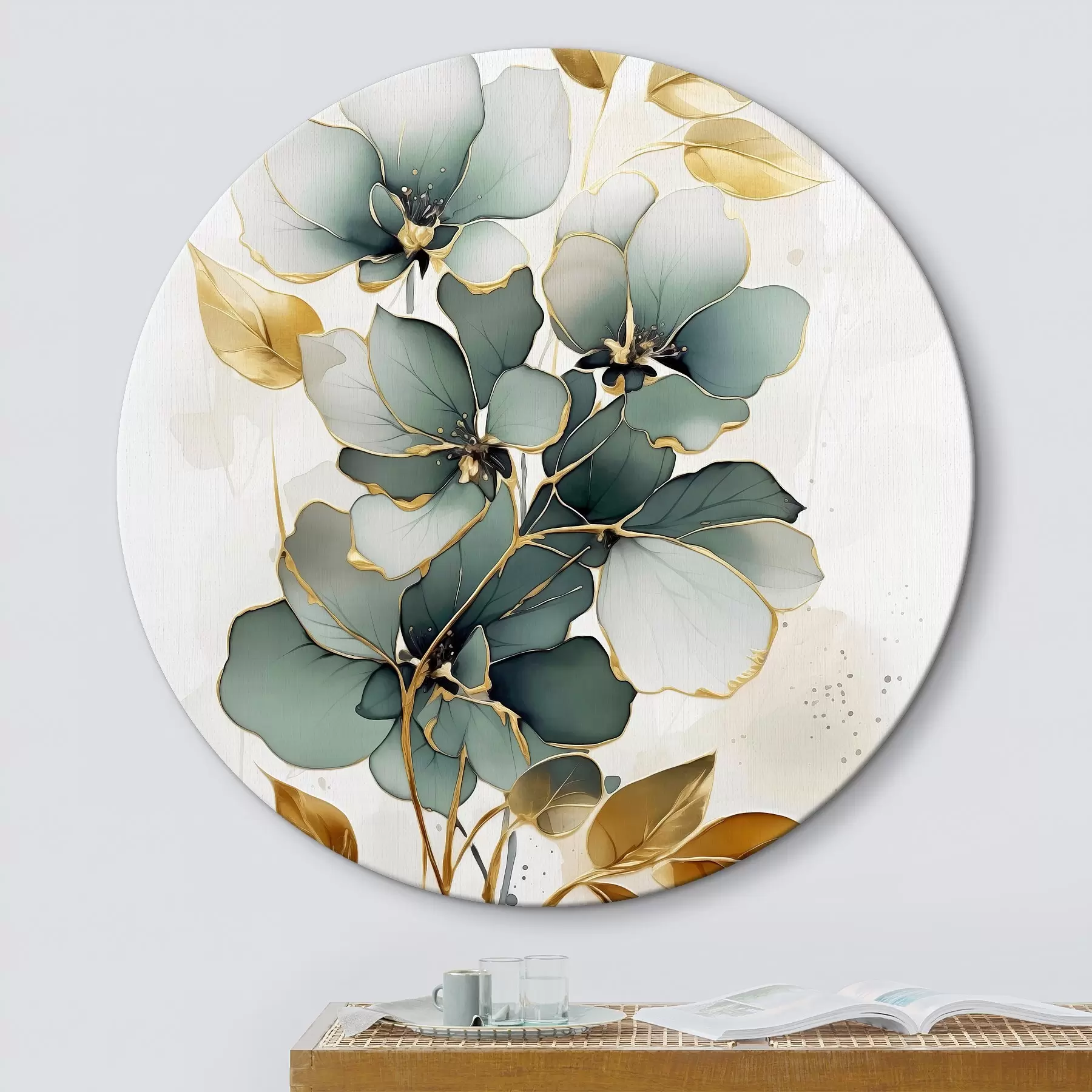 Obraz Abstraktní větev s květy a listy Č. r45367