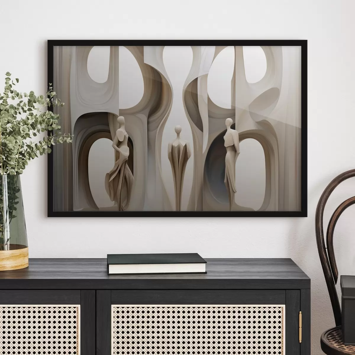 Poster Abstrakce se siluetami f45371