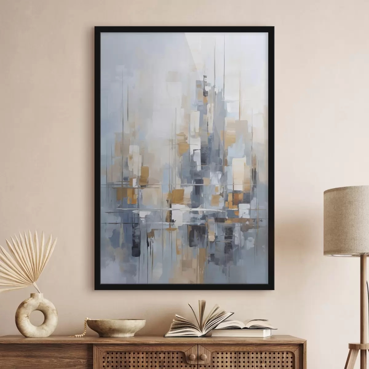 Poster Abstrakce imitující tahy štětcem f45455