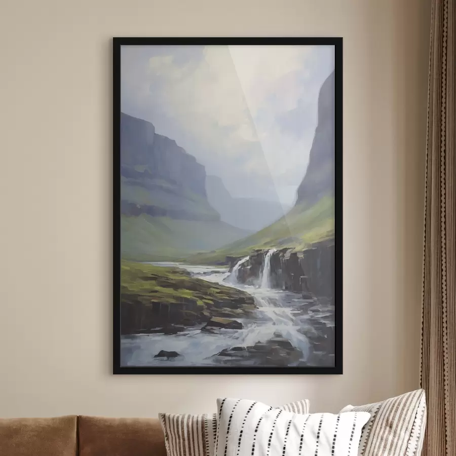 Fototapet Krajina s řekou u fjordů f45459
