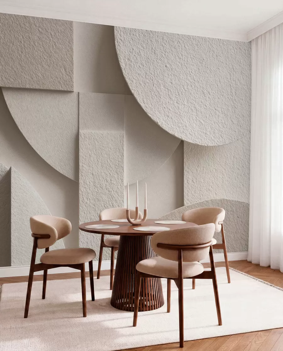 Fototapet Abstraktní kompozice béžových geometrických tvarů w04395