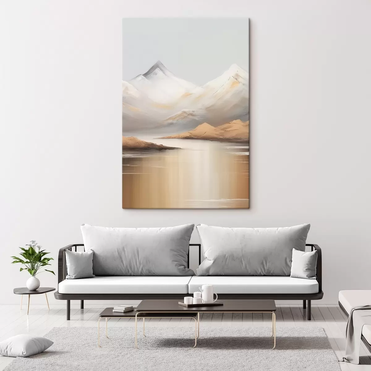 Obraz Horské jezero pod zasněženými vrcholky Č. s45466