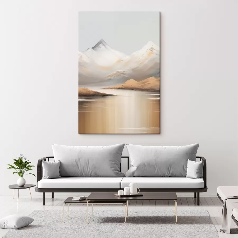 Obraz Horské jezero pod zasněženými vrcholky Č. s45466