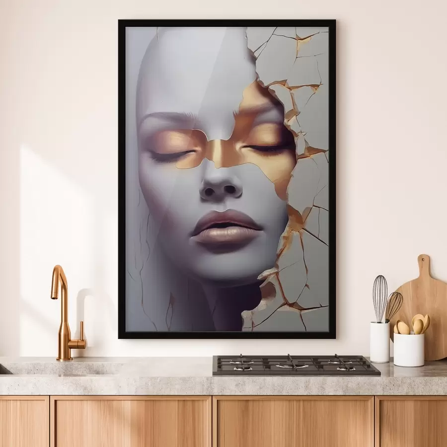 Fototapet Tvář v trhlinách f45462